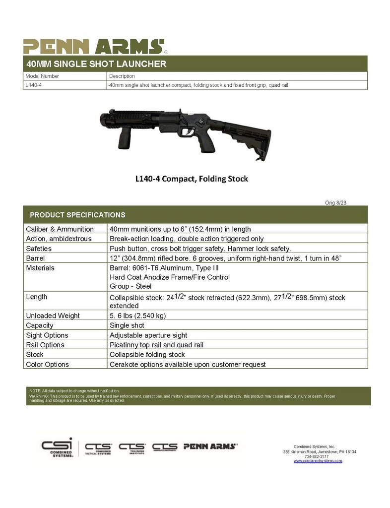 Penn Arms Single Launcher